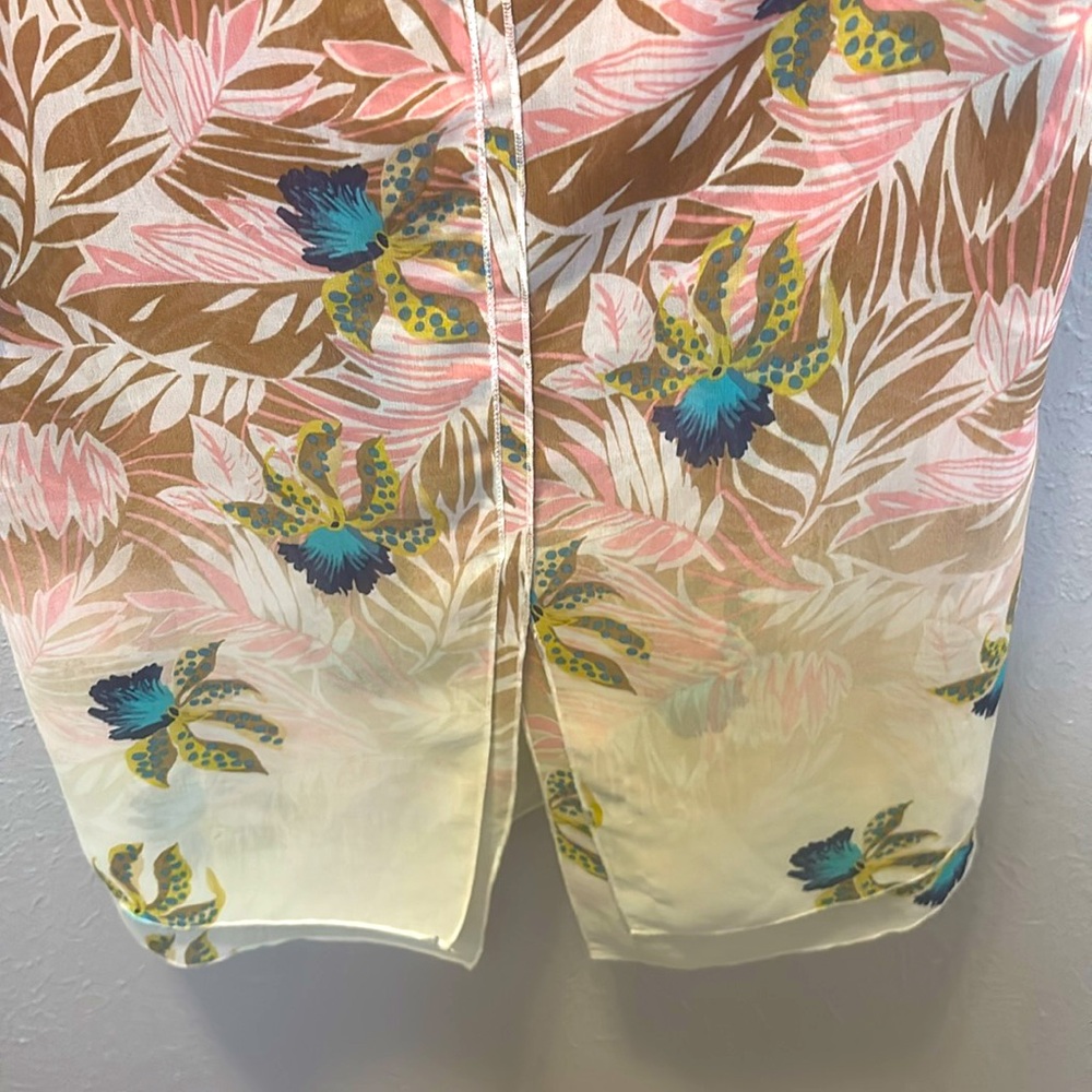 Cabi Tropical Orchid Parlor Blouse Top Style #5216 Women’s Size Medium - Picture 7 of 9